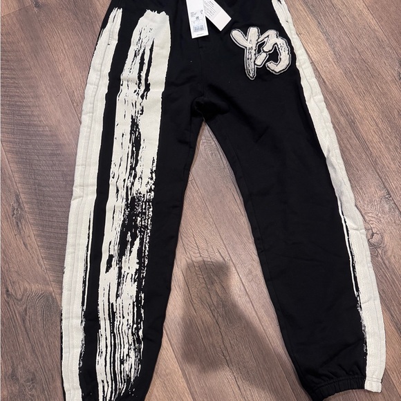 Y-3 Adidas Yohji Yamamoto Black Logo Sweatpants Joggers Size Small NWT